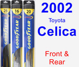 Front & Rear Wiper Blade Pack for 2002 Toyota Celica - Hybrid