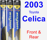 Front & Rear Wiper Blade Pack for 2003 Toyota Celica - Hybrid