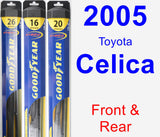 Front & Rear Wiper Blade Pack for 2005 Toyota Celica - Hybrid