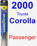 Passenger Wiper Blade for 2000 Toyota Corolla - Hybrid