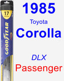 Passenger Wiper Blade for 1985 Toyota Corolla - Hybrid
