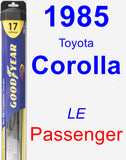 Passenger Wiper Blade for 1985 Toyota Corolla - Hybrid
