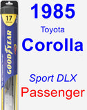 Passenger Wiper Blade for 1985 Toyota Corolla - Hybrid