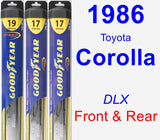 Front & Rear Wiper Blade Pack for 1986 Toyota Corolla - Hybrid