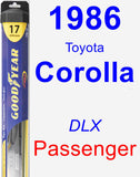 Passenger Wiper Blade for 1986 Toyota Corolla - Hybrid