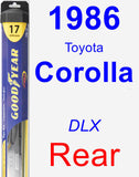 Rear Wiper Blade for 1986 Toyota Corolla - Hybrid