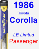 Passenger Wiper Blade for 1986 Toyota Corolla - Hybrid