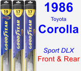 Front & Rear Wiper Blade Pack for 1986 Toyota Corolla - Hybrid