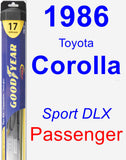 Passenger Wiper Blade for 1986 Toyota Corolla - Hybrid
