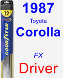 Driver Wiper Blade for 1987 Toyota Corolla - Hybrid