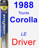 Driver Wiper Blade for 1988 Toyota Corolla - Hybrid