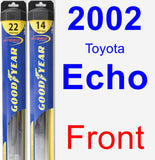 Front Wiper Blade Pack for 2002 Toyota Echo - Hybrid