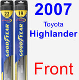 Front Wiper Blade Pack for 2007 Toyota Highlander - Hybrid