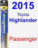 Passenger Wiper Blade for 2015 Toyota Highlander - Hybrid