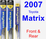 Front & Rear Wiper Blade Pack for 2007 Toyota Matrix - Hybrid