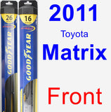Front Wiper Blade Pack for 2011 Toyota Matrix - Hybrid