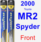 Front Wiper Blade Pack for 2000 Toyota MR2 Spyder - Hybrid