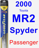 Passenger Wiper Blade for 2000 Toyota MR2 Spyder - Hybrid