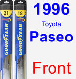 Front Wiper Blade Pack for 1996 Toyota Paseo - Hybrid