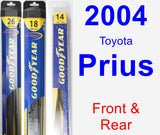 Front & Rear Wiper Blade Pack for 2004 Toyota Prius - Hybrid