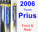 Front & Rear Wiper Blade Pack for 2006 Toyota Prius - Hybrid