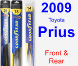 Front & Rear Wiper Blade Pack for 2009 Toyota Prius - Hybrid