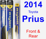 Front & Rear Wiper Blade Pack for 2014 Toyota Prius - Hybrid