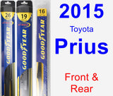 Front & Rear Wiper Blade Pack for 2015 Toyota Prius - Hybrid