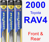 Front & Rear Wiper Blade Pack for 2000 Toyota RAV4 - Hybrid