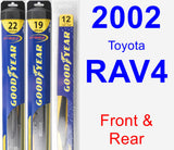 Front & Rear Wiper Blade Pack for 2002 Toyota RAV4 - Hybrid