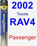 Passenger Wiper Blade for 2002 Toyota RAV4 - Hybrid
