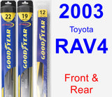 Front & Rear Wiper Blade Pack for 2003 Toyota RAV4 - Hybrid