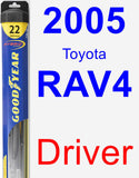 Driver Wiper Blade for 2005 Toyota RAV4 - Hybrid