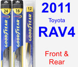 Front & Rear Wiper Blade Pack for 2011 Toyota RAV4 - Hybrid