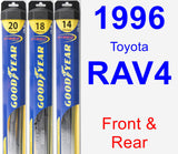 Front & Rear Wiper Blade Pack for 1996 Toyota RAV4 - Hybrid