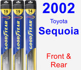 Front & Rear Wiper Blade Pack for 2002 Toyota Sequoia - Hybrid