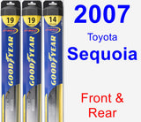 Front & Rear Wiper Blade Pack for 2007 Toyota Sequoia - Hybrid