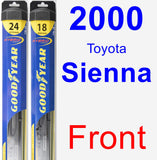 Front Wiper Blade Pack for 2000 Toyota Sienna - Hybrid