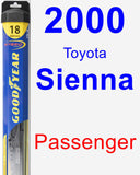 Passenger Wiper Blade for 2000 Toyota Sienna - Hybrid