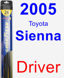 Driver Wiper Blade for 2005 Toyota Sienna - Hybrid