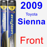 Front Wiper Blade Pack for 2009 Toyota Sienna - Hybrid