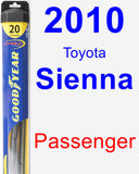 Passenger Wiper Blade for 2010 Toyota Sienna - Hybrid