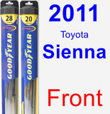 Front Wiper Blade Pack for 2011 Toyota Sienna - Hybrid