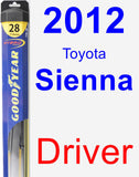Driver Wiper Blade for 2012 Toyota Sienna - Hybrid