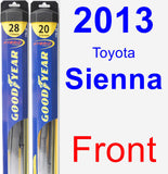 Front Wiper Blade Pack for 2013 Toyota Sienna - Hybrid