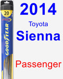 Passenger Wiper Blade for 2014 Toyota Sienna - Hybrid