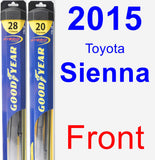 Front Wiper Blade Pack for 2015 Toyota Sienna - Hybrid
