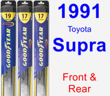 Front & Rear Wiper Blade Pack for 1991 Toyota Supra - Hybrid
