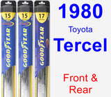 Front & Rear Wiper Blade Pack for 1980 Toyota Tercel - Hybrid