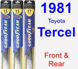Front & Rear Wiper Blade Pack for 1981 Toyota Tercel - Hybrid